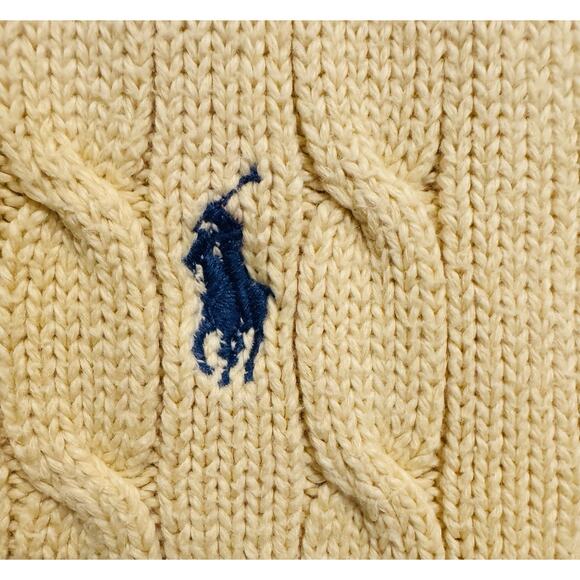 Polo Ralph Lauren Yellow Cable Knit Sweater Vest Old Money Preppy Timeless XL - Picture 4 of 10